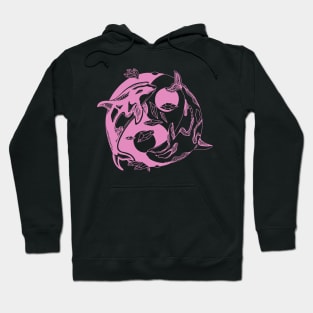 Light Pink Balanced Orca Whales Hoodie